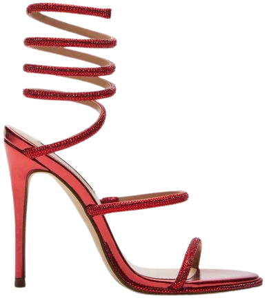EXOTICA Red Strappy Rhinestone Heel | Women's Heels – Steve Madden