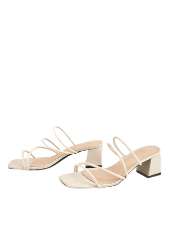 Thin Strap Chunky Heeled Mule Sandals | SHEIN USA