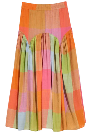 Rujuta Sheth Leila Maxi Skirt in Rainbow Check