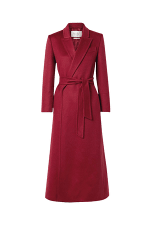 Claret Kriss belted cashmere coat | Max Mara | NET-A-PORTER
