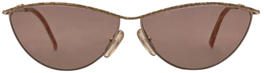 Christian Dior Vintage Gold Metal Cat Eye Sunglasses