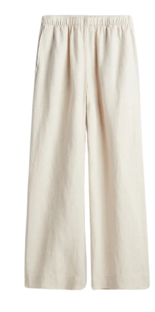 Wide-leg Linen Pants - Light beige - Ladies | H&M US