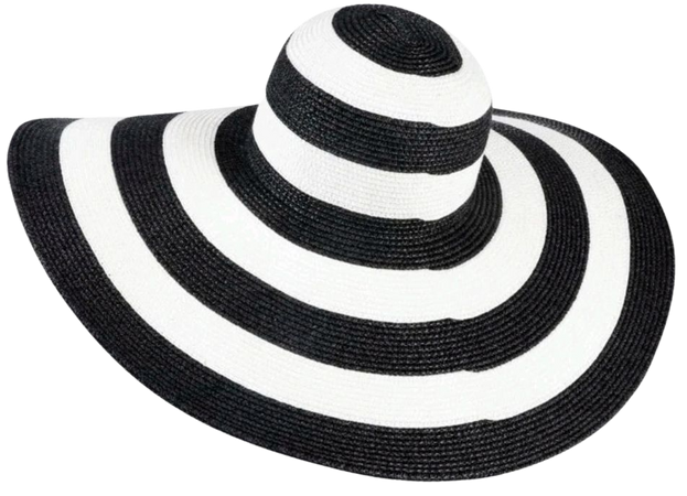 black and white stripe beach hat