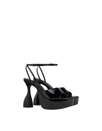 Embellished high-heel platform sandals - Shoes - Woman | Bershka