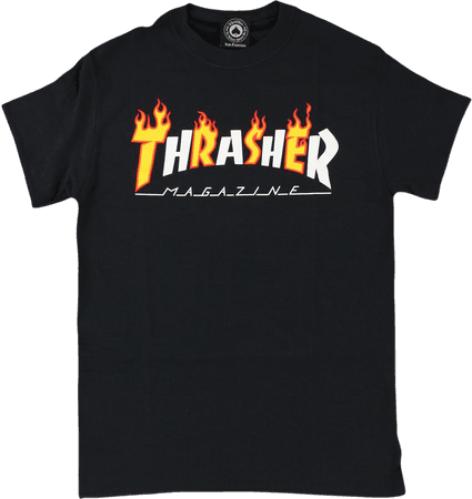 Thrasher Magazine Flame Mag Black Men's Short Sleeve T-Shirt - X-Large