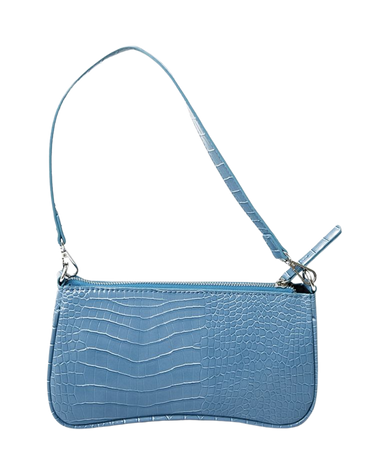 PLT- steel blue croc shoulder bag
