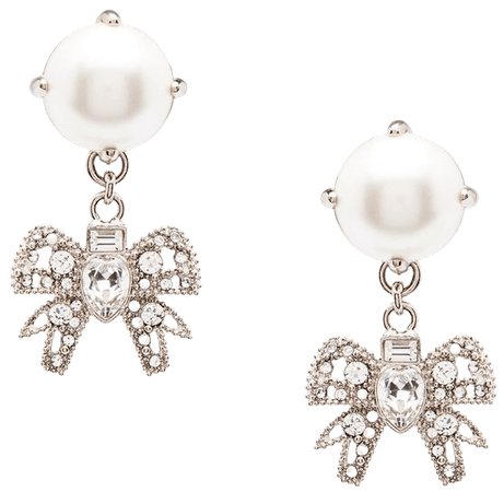 Shop Miu Miu Micro Bow Jewels earrings with Express Delivery - FARFETCH