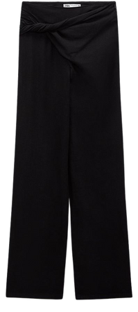 KNOTTED LINEN BLEND PAREO PANTS - Black | ZARA United States