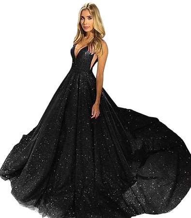 Sexy V Neck Evening Dresses 2019 Elegant Sequined Formal Ball Gown Mermaid Empire Waist Prom Dress 2019 ZY03 Quinceanera Dresses Black Size 4 at Amazon Women’s Clothing store