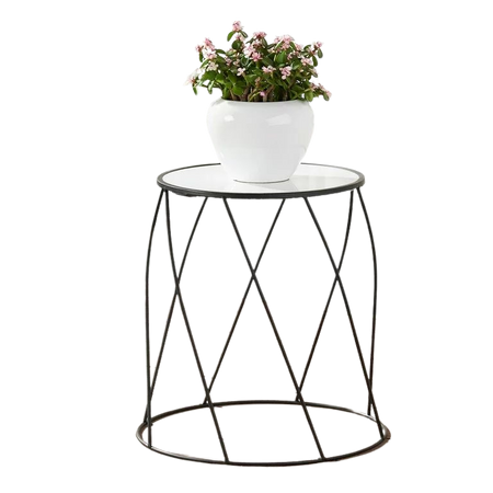 Better Homes & Gardens 15" Round Matte Black Faux Marble Top Plant Stand - Walmart.com