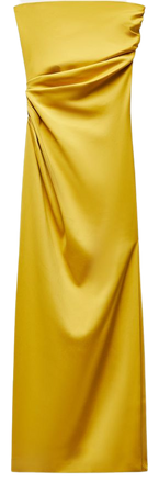 ZW COLLECTION STRAPLESS maxi DRESS - Yellow | ZARA United States