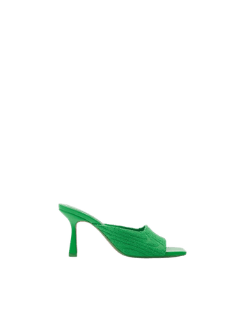 Terrycloth fabric high-heel sandals - Shoes - Woman | Bershka