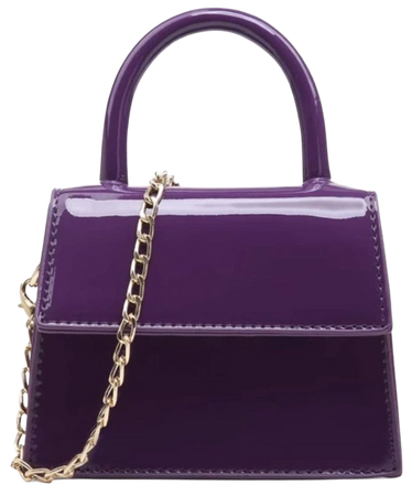 Mini patent purple bag