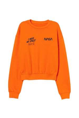 Cotton-blend Sweatshirt - Orange/NASA - Ladies | H&M US