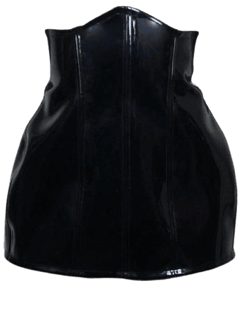 *clipped by @luci-her* Underbust Corset Skirt Black Latex PVC