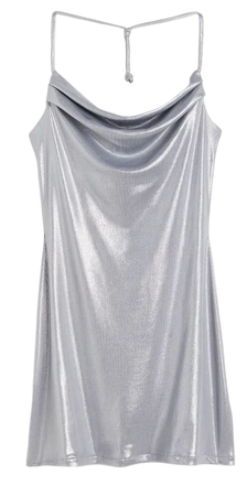 Shimmery Metallic Mini Dress - Silver-colored - Ladies | H&M US