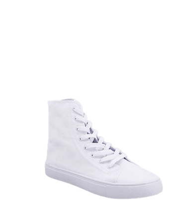 ASOS DESIGN Wide Fit Daz canvas high top sneakers in white | ASOS