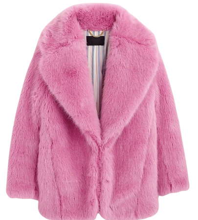 j crew pink fuzzy coat