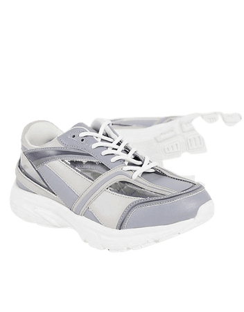 ASOS DESIGN Deane lace up sneakers in gray/clear | ASOS