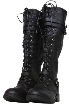 Tall lace up combat boots