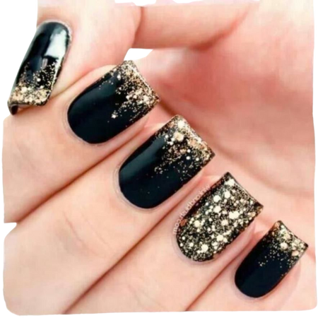Black and Gold Nails