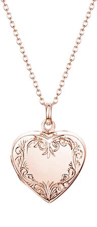 locket necklace rose gold pendant chain heart