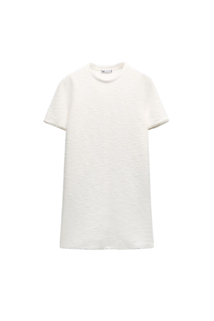 STRUCTURED JACQUARD MINI DRESS - Oyster-white | ZARA United States