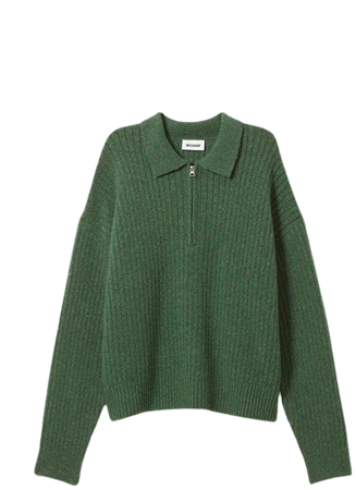 Nicki Piké Sweater - Dark green - Weekday WW