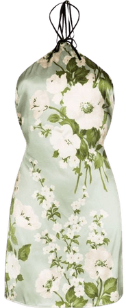Reformation Poppie floral-print Halterneck Mini Dress