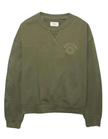 AE Funday Embroidered Crewneck Sweatshirt