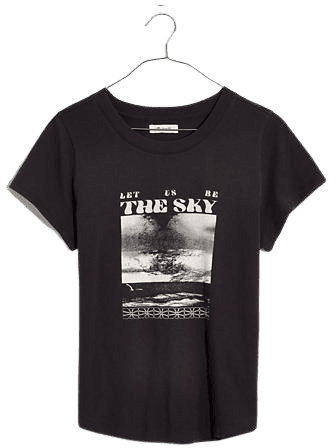 Let Us Be the Sky Graphic Shrunken Shirttail Tee