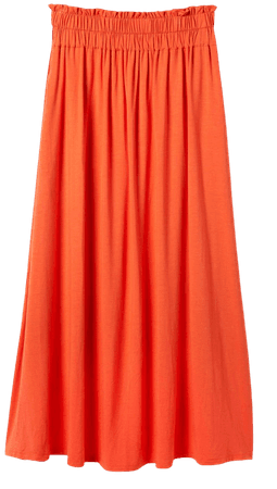 Pull On Jersey Maxi Skirt - Bright Papaya | Boden US