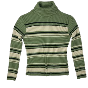vintage green striped turtleneck