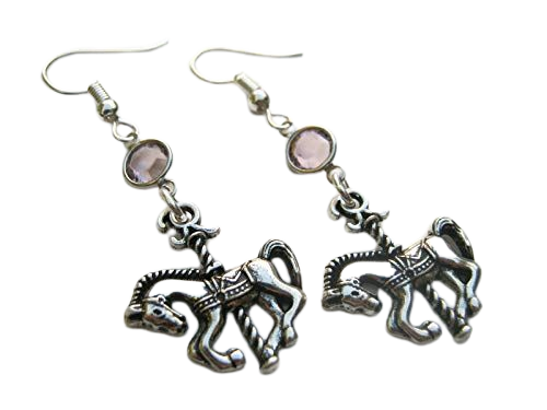Amazon.com: Carousel Horse Birthstone Earrings, Personalized Ride Earrings, Merry Go Round Earrings, Amusement Park Jewelry, Carnival Charm : Handmade Products