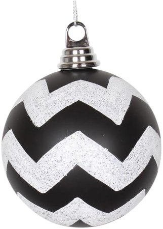 4.75" Red and White Matte, Glitter Chev Ball - Contemporary - Christmas Ornaments - by Vickerman Company
