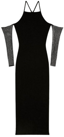 Tall Hot Fix Diamante Mesh Detail Maxi Dress | Karen Millen