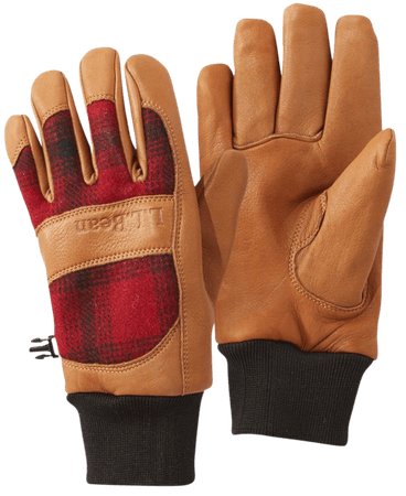 LL Bean Rangeley Waterproof Gloves Plaid