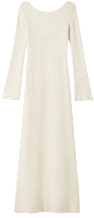 Maxi dress with rustic long sleeves - Dresses - Woman | Bershka