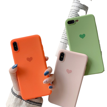 Matte-Pink-Green-Bright-Orange-Candy-Solid-Color-With-Heart-Phone-Case-For-iPhone-6-6S.jpg (800×800)