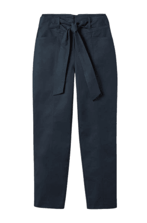 Tailored Tie Waist Trouser - Navy | Boden US