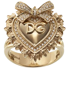Women's Jewellery | Dolce&Gabbana - DEVOTION RING IN YELLOW GOLD WITH DIAMONDS