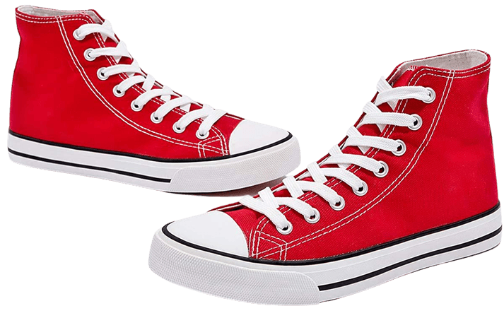 Amazon.com | ZGR Womens Canvas Sneakers High Top Lace ups Casual Walking Shoes… (US7, red)… | Fashion Sneakers
