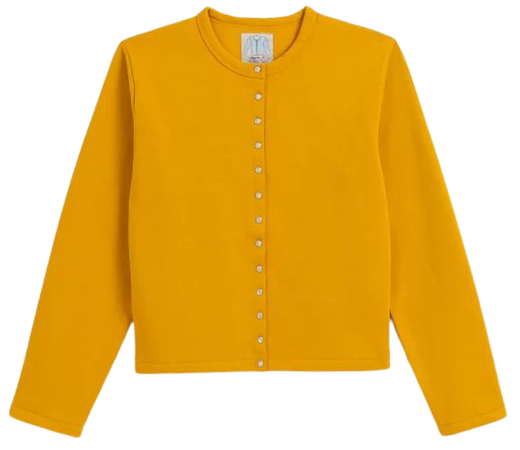 yellow Le Classique fleece snap cardigan | agnès b.