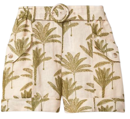 Reiss Cali Tropical Print Linen Shorts | REISS USA