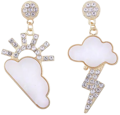 2018 New Rain Cloud Asymmetrical Earrings Rhinestone Dangle Earrings Fashion Jewelry Earrings For Women Girls Party From Dingjiayi, $1.69 | Dhgate.Com