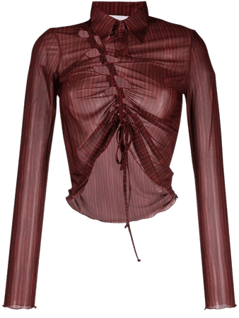 AVAVAV Striped cut-out Shirt - Farfetch
