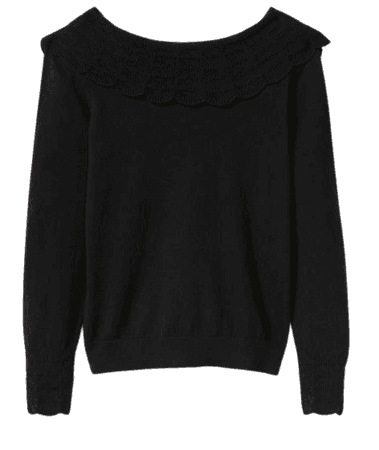 Tie Back Collar Sweater - Black | Boden US