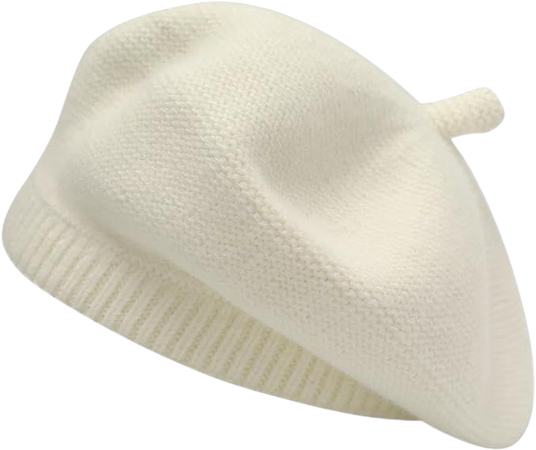 ZLYC French Beret Hat Fashion Print Lightweight Winter Warm Artist Hat for Women (Plain White) at Amazon Women’s Clothing store