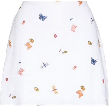 Reformation Embroidered Butterfly Mini Skirt - Farfetch