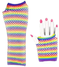 rainbow fishnet gloves - Google Search